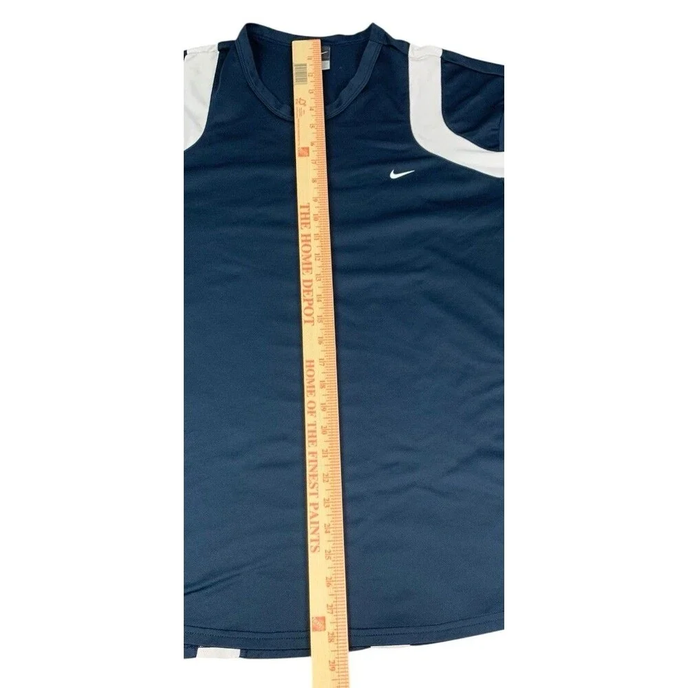Nike Dri Fit Navy Blue w/ White Trim Tennis Athletic Shirt, Men’s Size XL